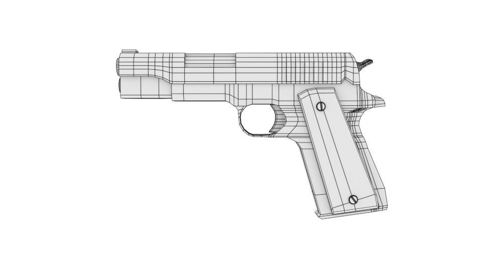 M1911 Pistol Low-poly 3D model_7