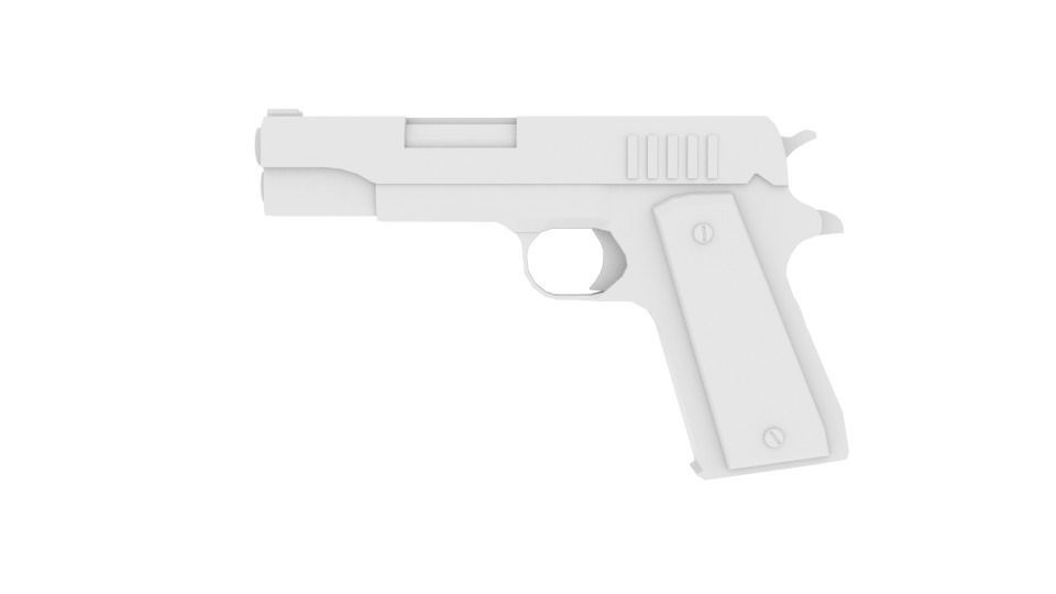 M1911 Pistol Low-poly 3D model_8