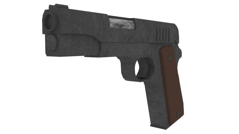 M1911 Pistol Low-poly 3D model_0