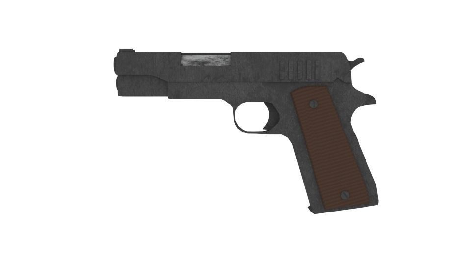 M1911 Pistol Low-poly 3D model_6