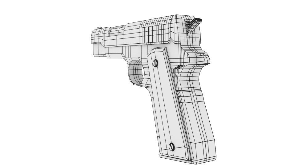 M1911 Pistol Low-poly 3D model_4