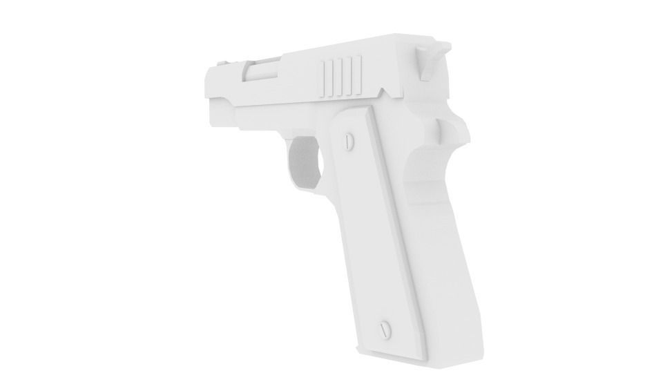 M1911 Pistol Low-poly 3D model_5