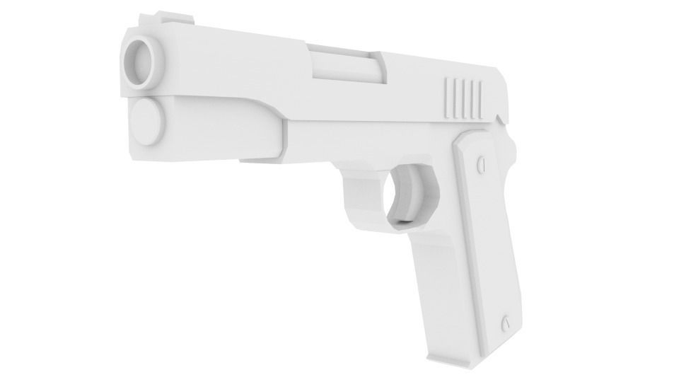 M1911 Pistol Low-poly 3D model_2