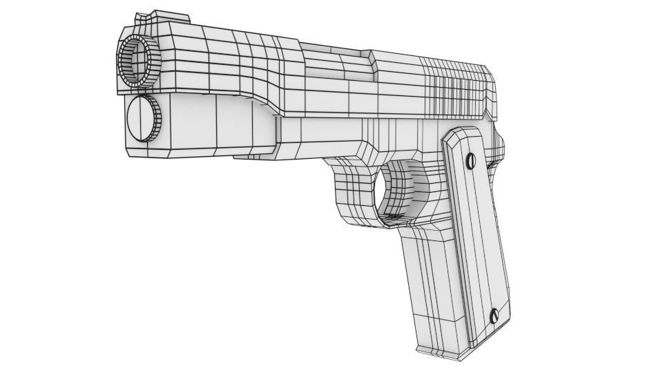 M1911 Pistol Low-poly 3D model_1