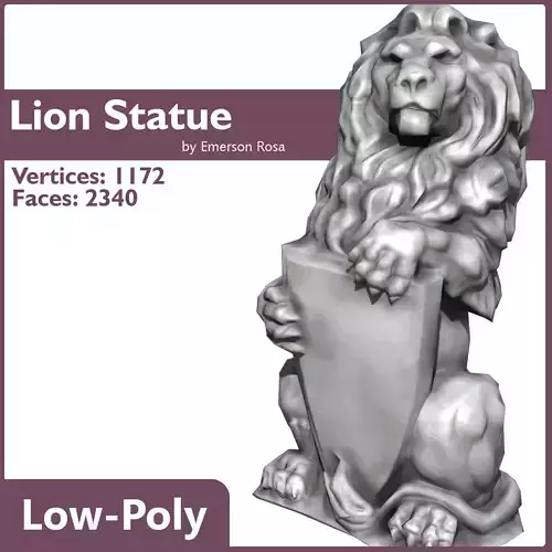 Low-poly Lion Statue
