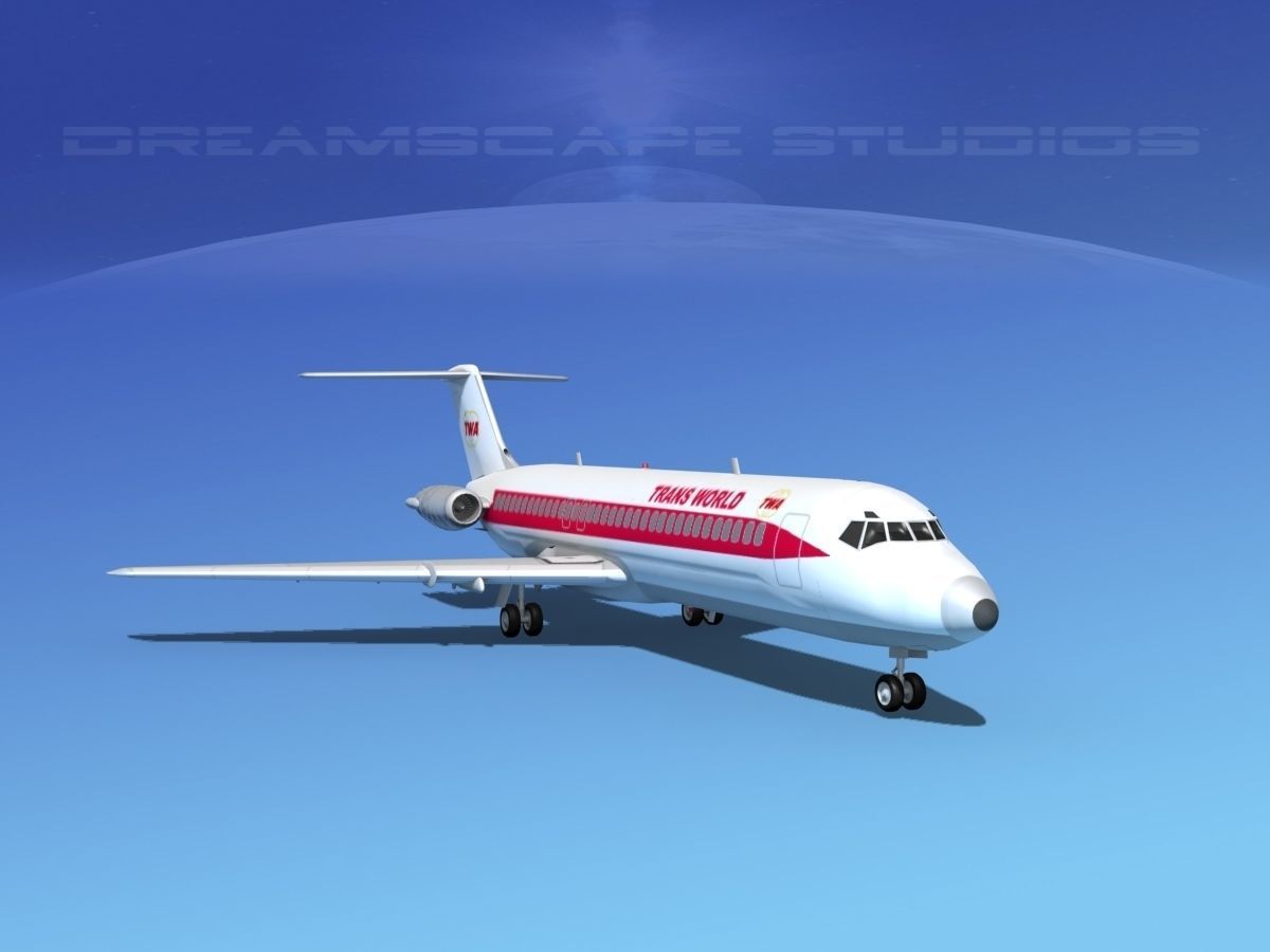 Douglas DC-9-30 TWA 3D model_2