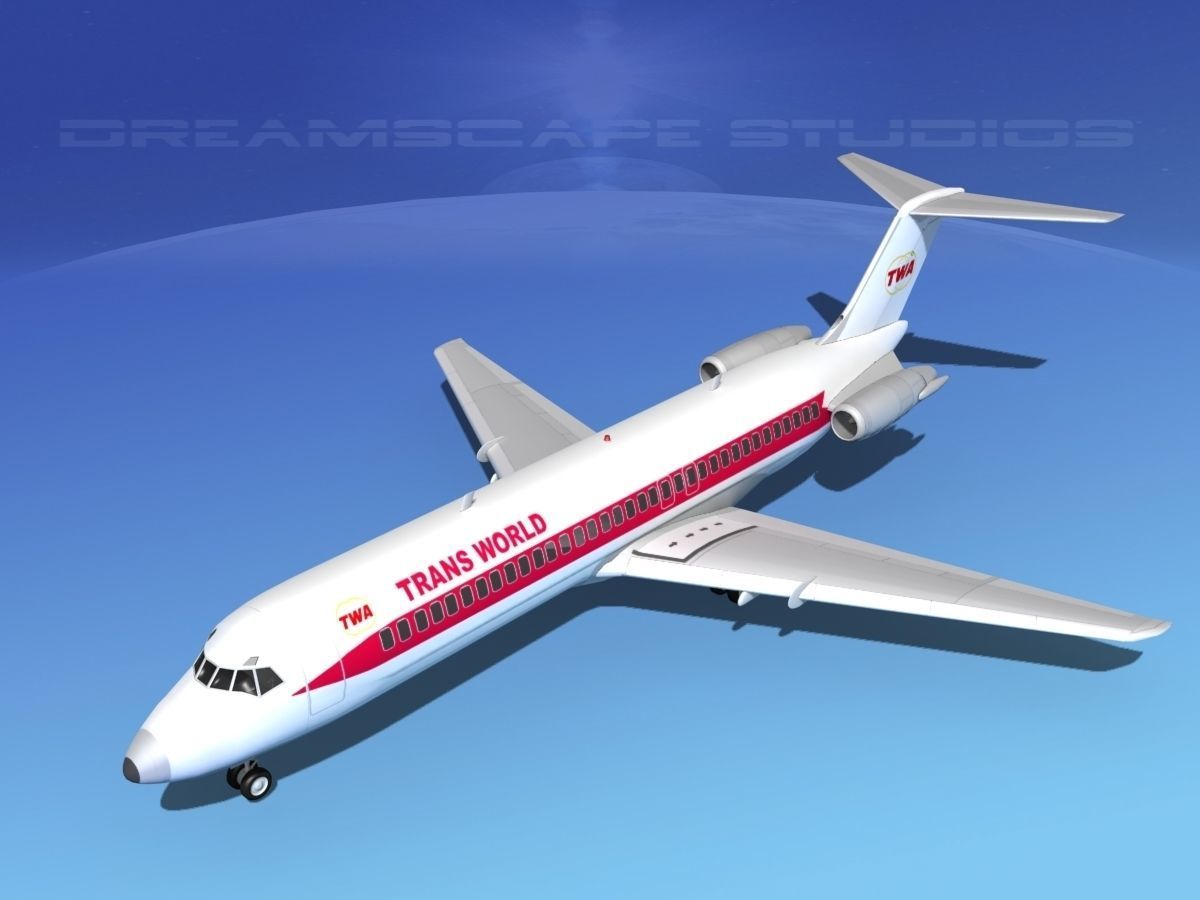 Douglas DC-9-30 TWA 3D model_10
