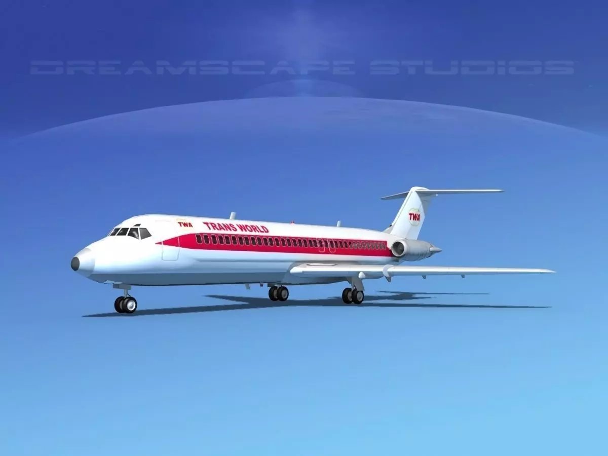 Douglas DC-9-30 TWA 3D model_0