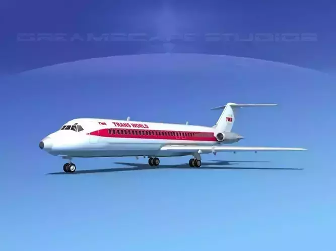 Douglas DC-9-30 TWA 3D model
