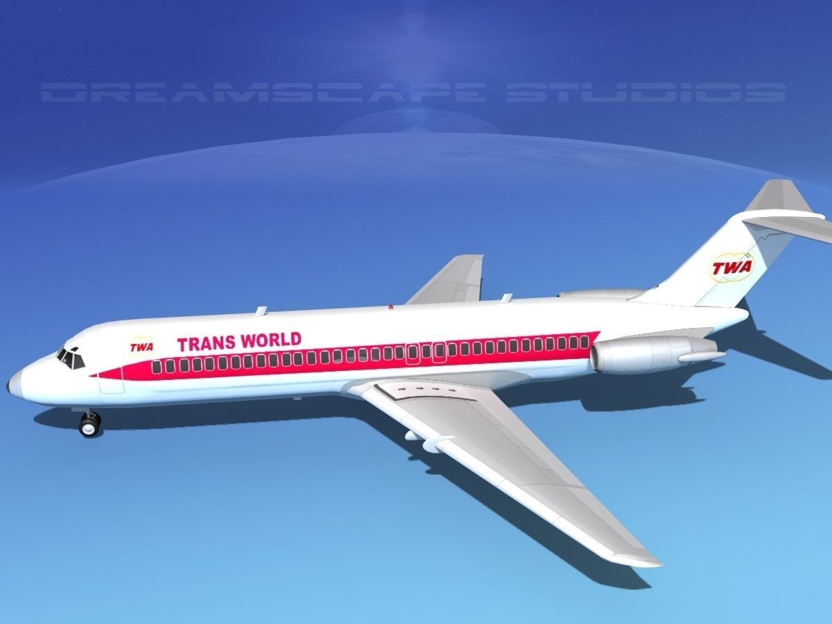 Douglas DC-9-30 TWA 3D model_9