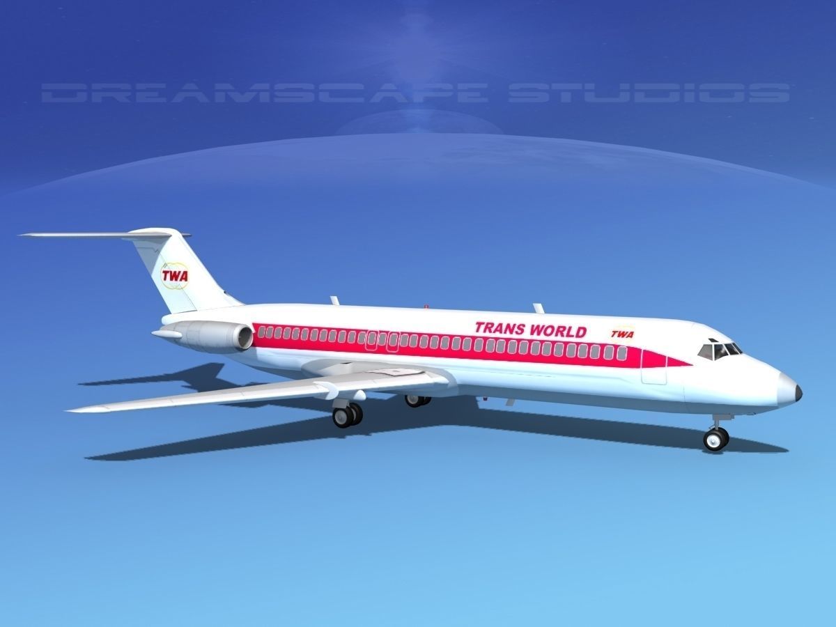 Douglas DC-9-30 TWA 3D model_3