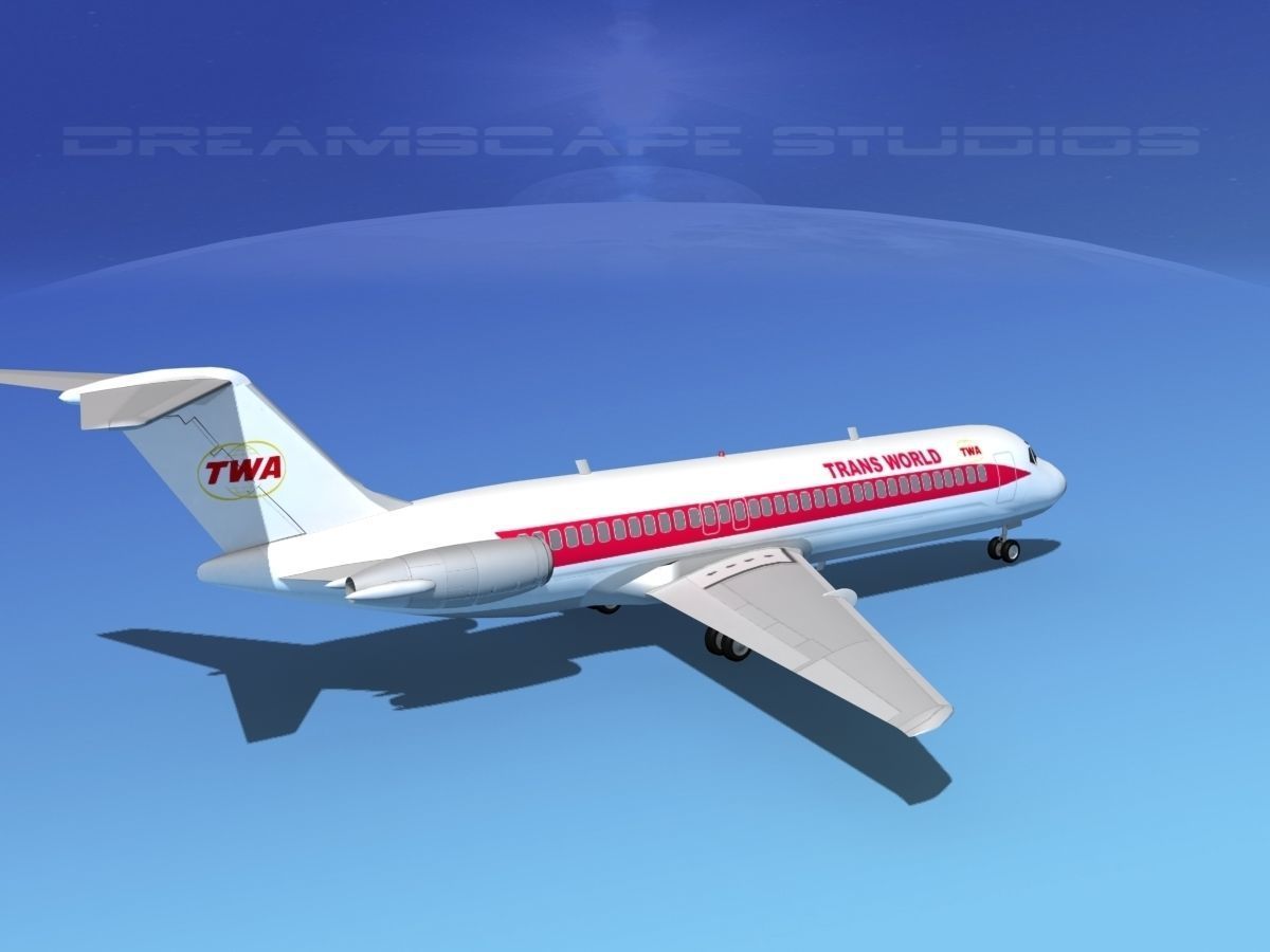 Douglas DC-9-30 TWA 3D model_5