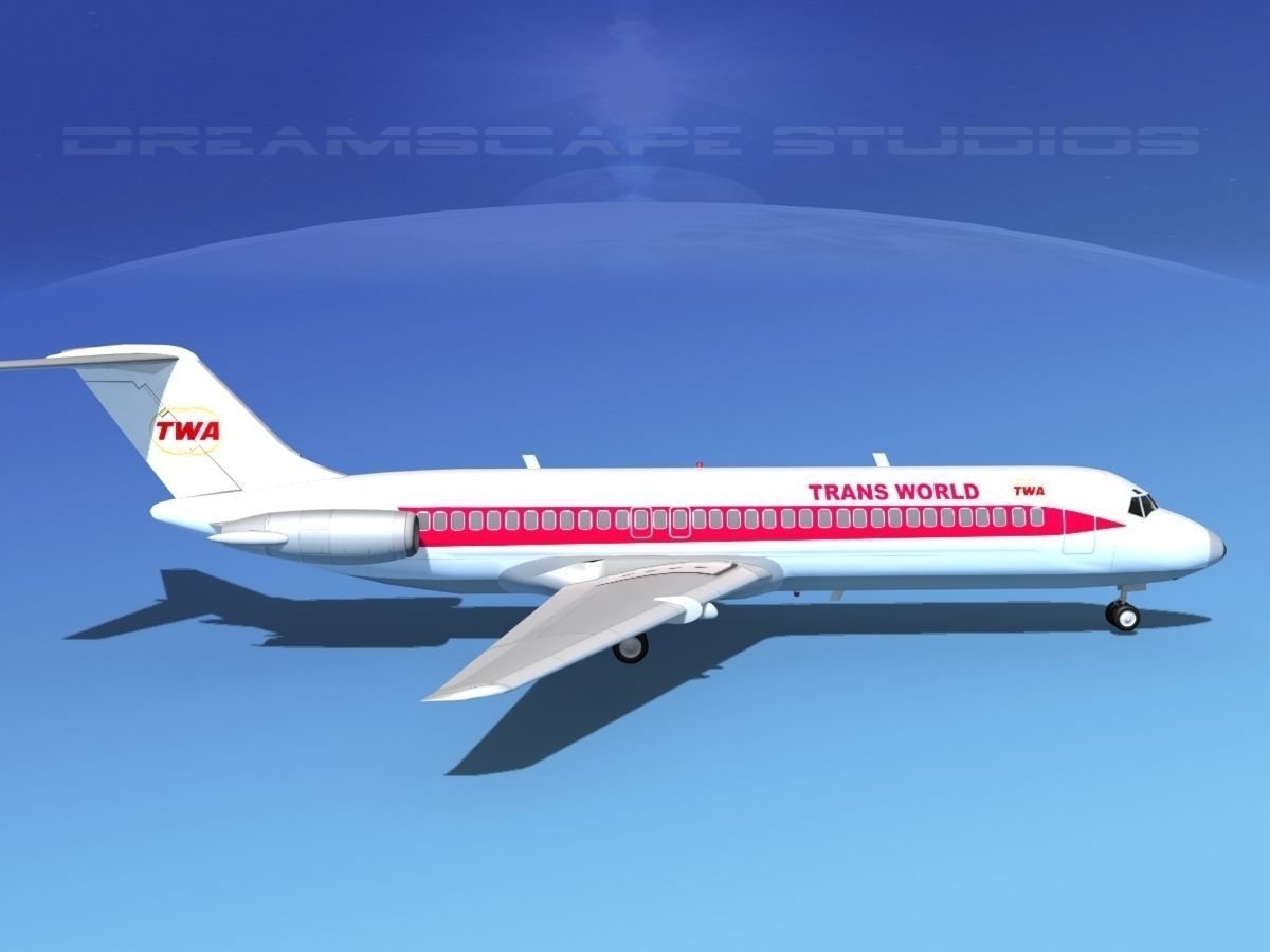 Douglas DC-9-30 TWA 3D model_4