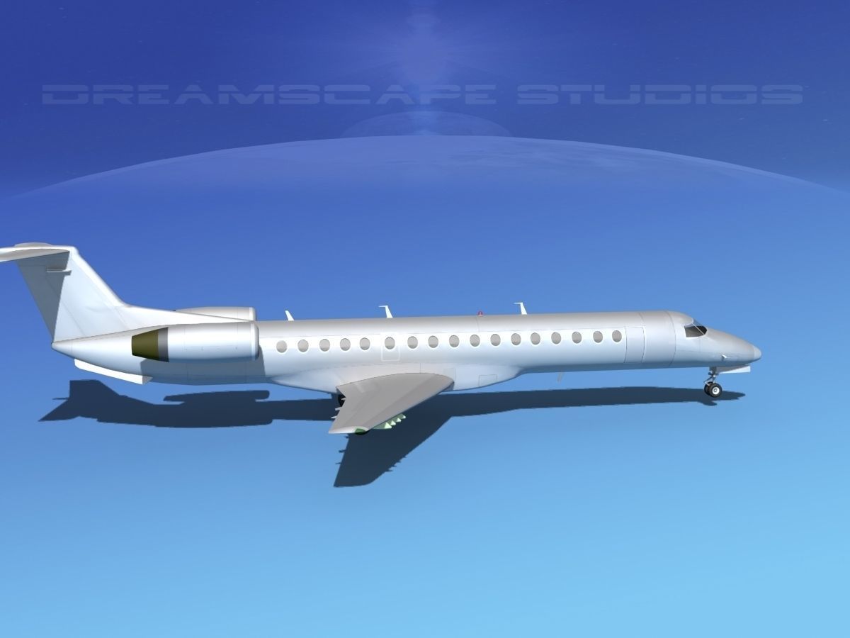 Embraer ERJ-145 Bare Metal 3D model_4
