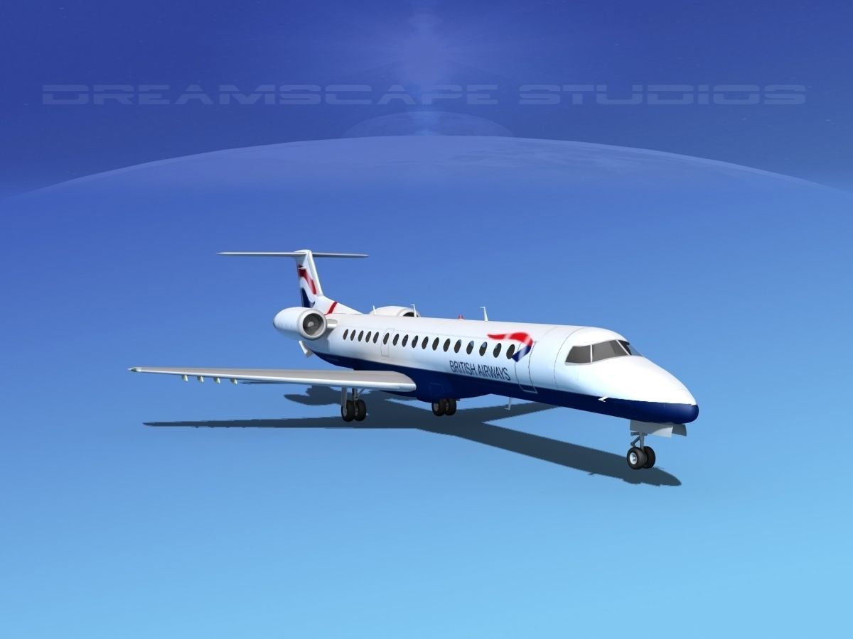 Embraer ERJ-145 British Airways 3D model_2