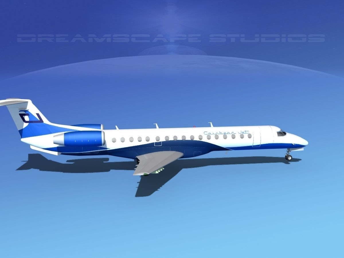 Embraer ERJ-145 CaribJet 3D model_4