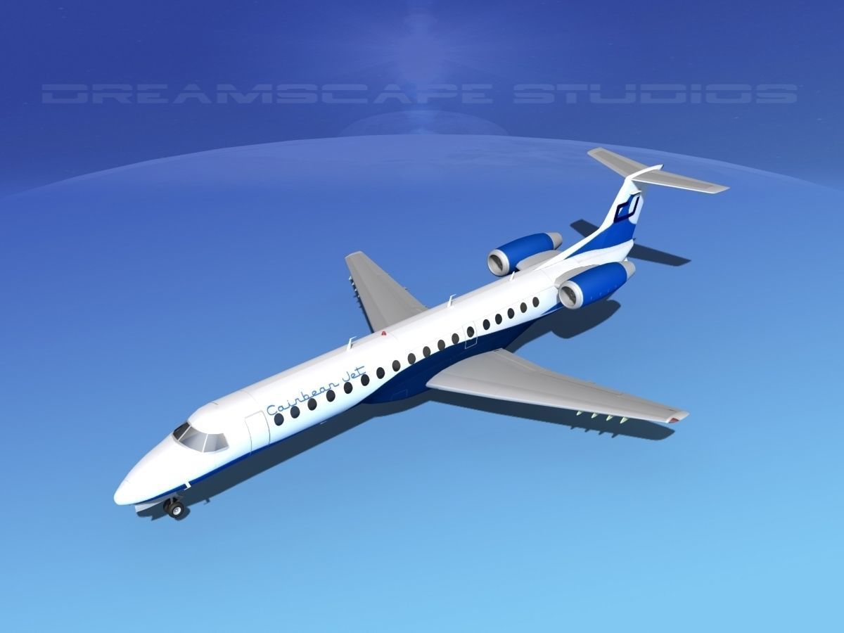 Embraer ERJ-145 CaribJet 3D model_10