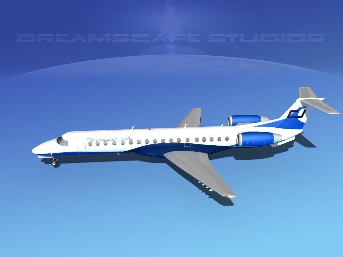 Embraer ERJ-145 CaribJet 3D model_9