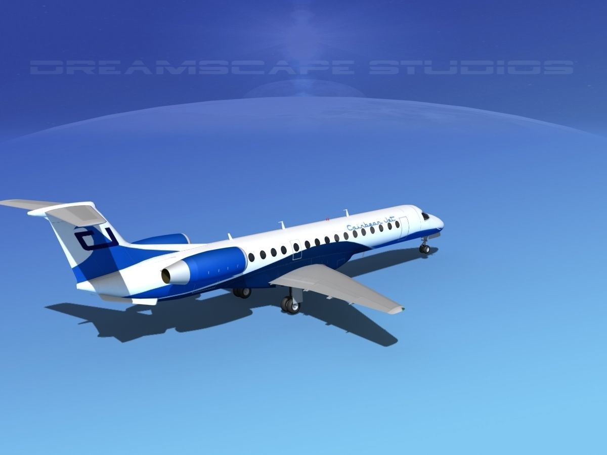 Embraer ERJ-145 CaribJet 3D model_5