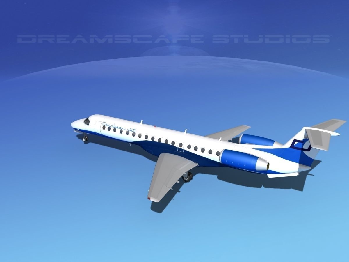 Embraer ERJ-145 CaribJet 3D model_8