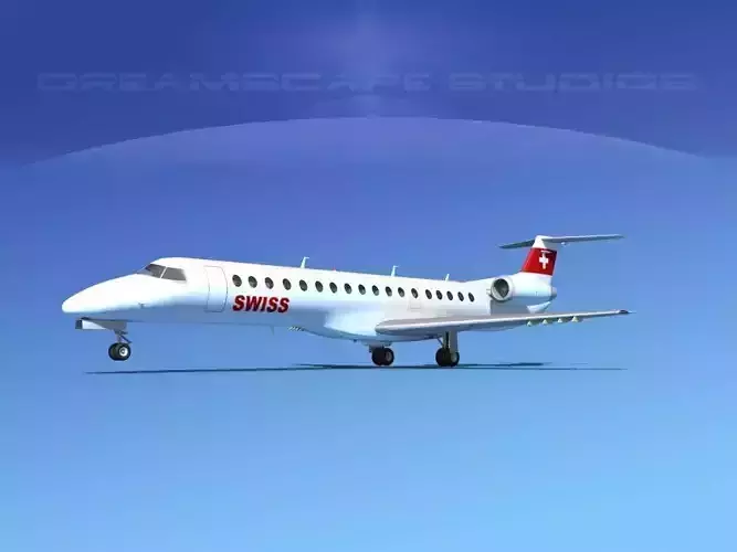 Embraer ERJ-145 Swissair 3D model