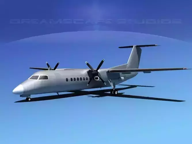 DeHavilland DHC-8-Q300 Bare Metal 3D model
