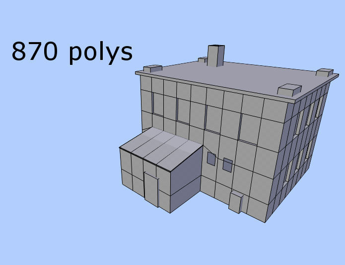 building house in minecraft Low-poly 3D model_2