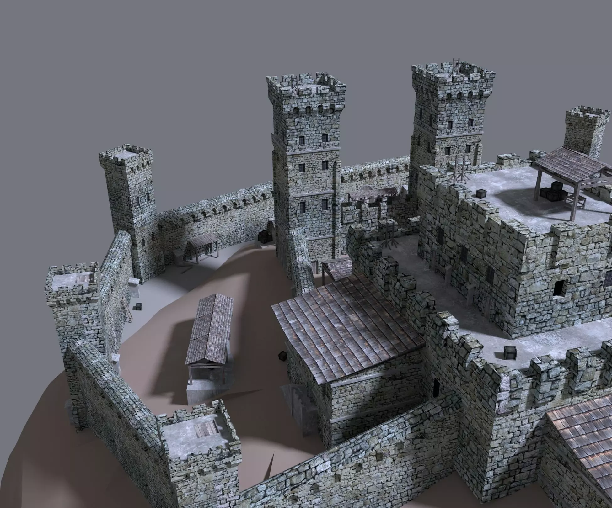 castle medieval 3D model_0