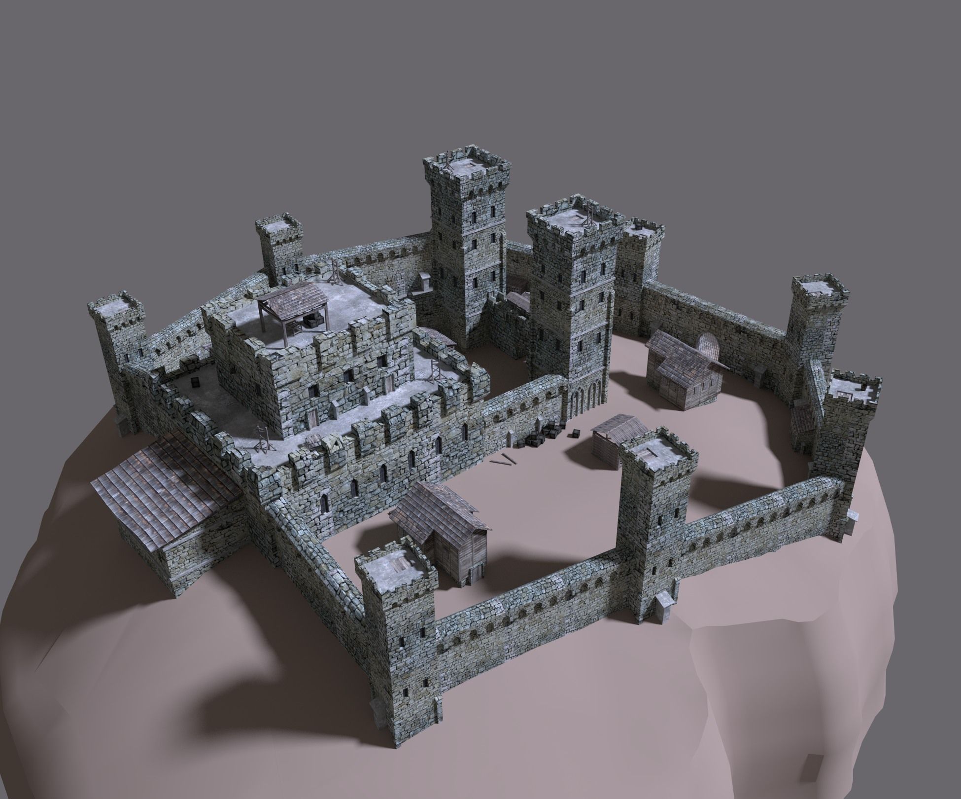 castle medieval 3D model_3