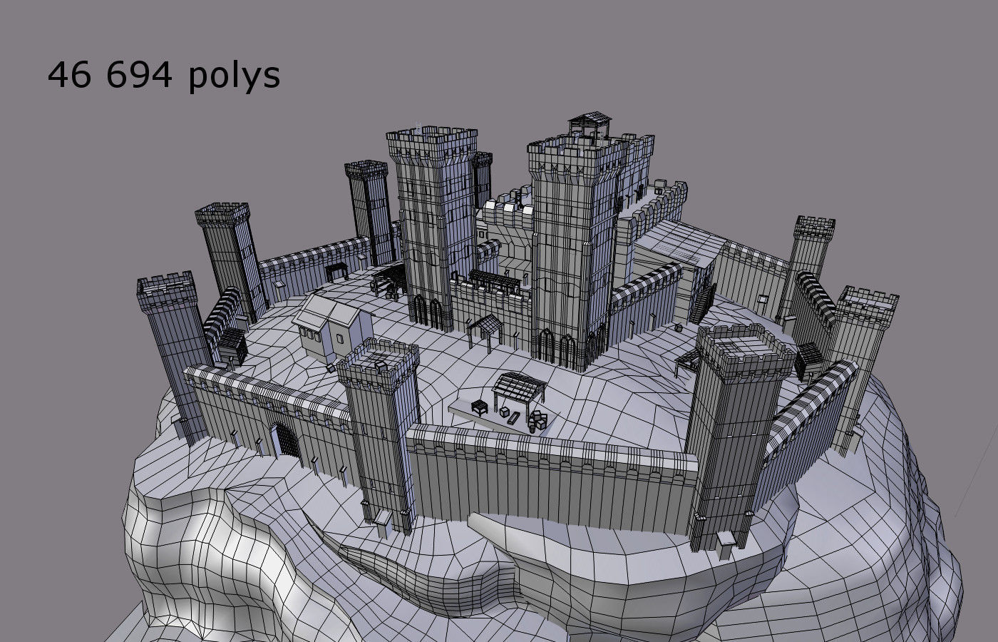 castle medieval 3D model_6