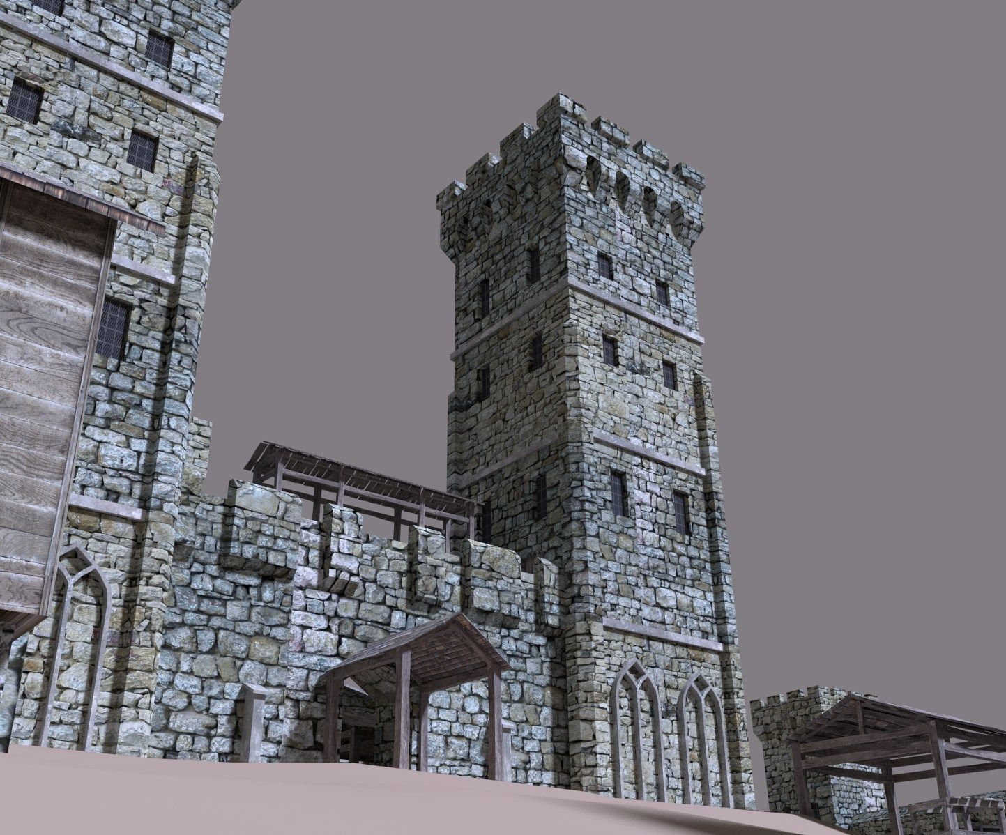 castle medieval 3D model_8