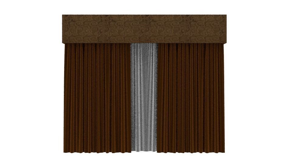 Window Curtains Low-poly 3D model_2