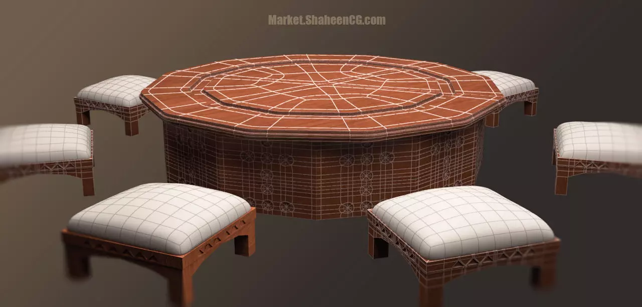 Arabic Furniture Table 3D model