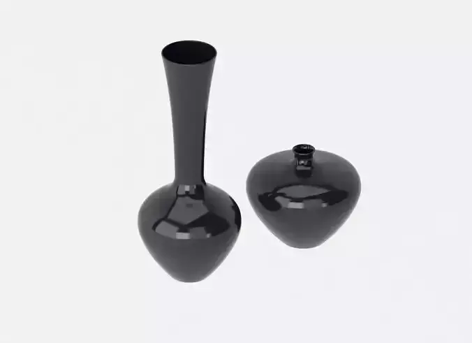 2 black vases