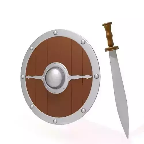 Medieval shield and sword