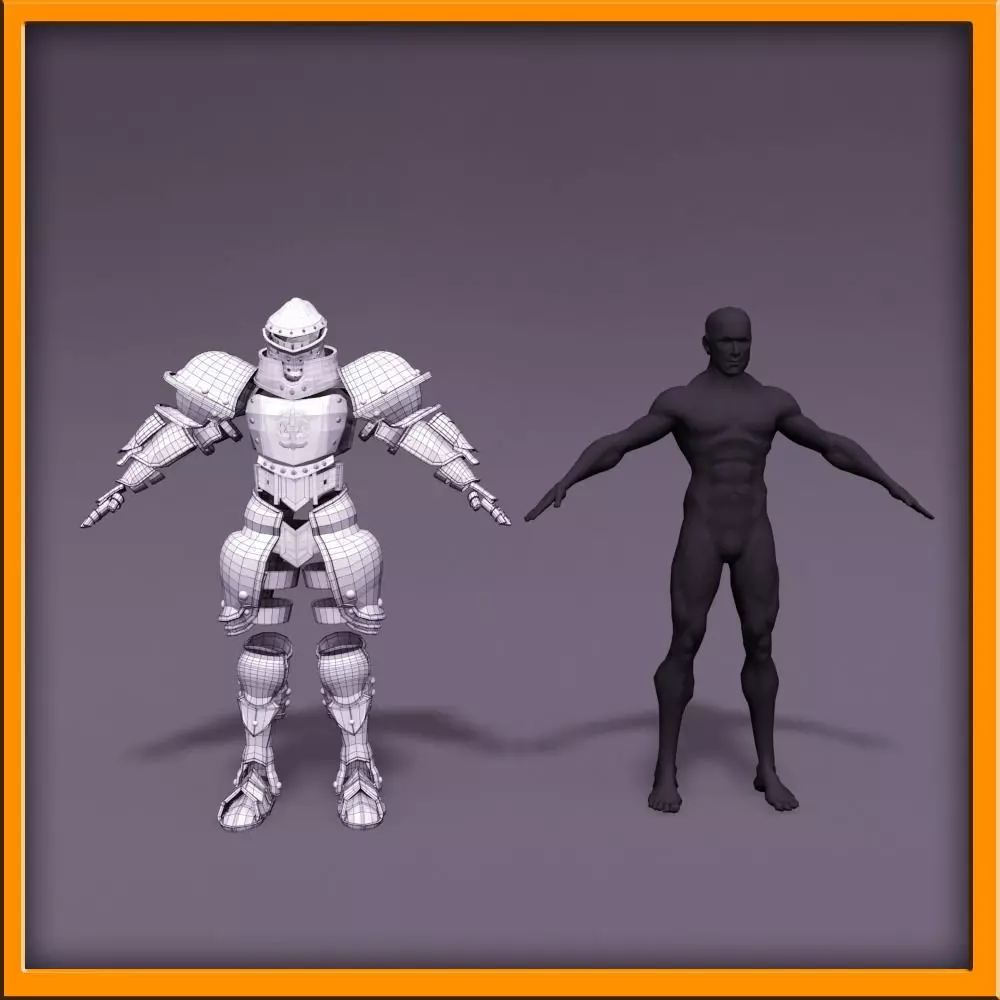 Male Knight - armor 3D model_0