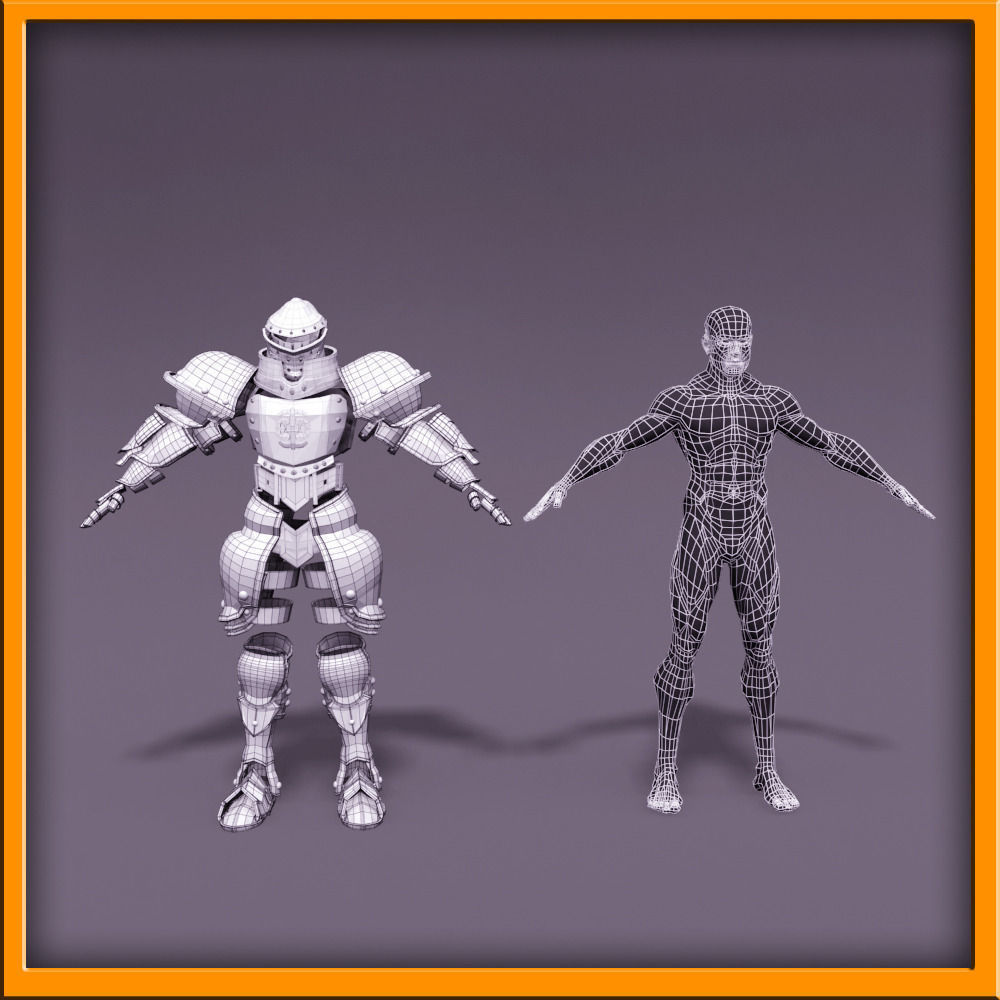 Male Knight - armor 3D model_1