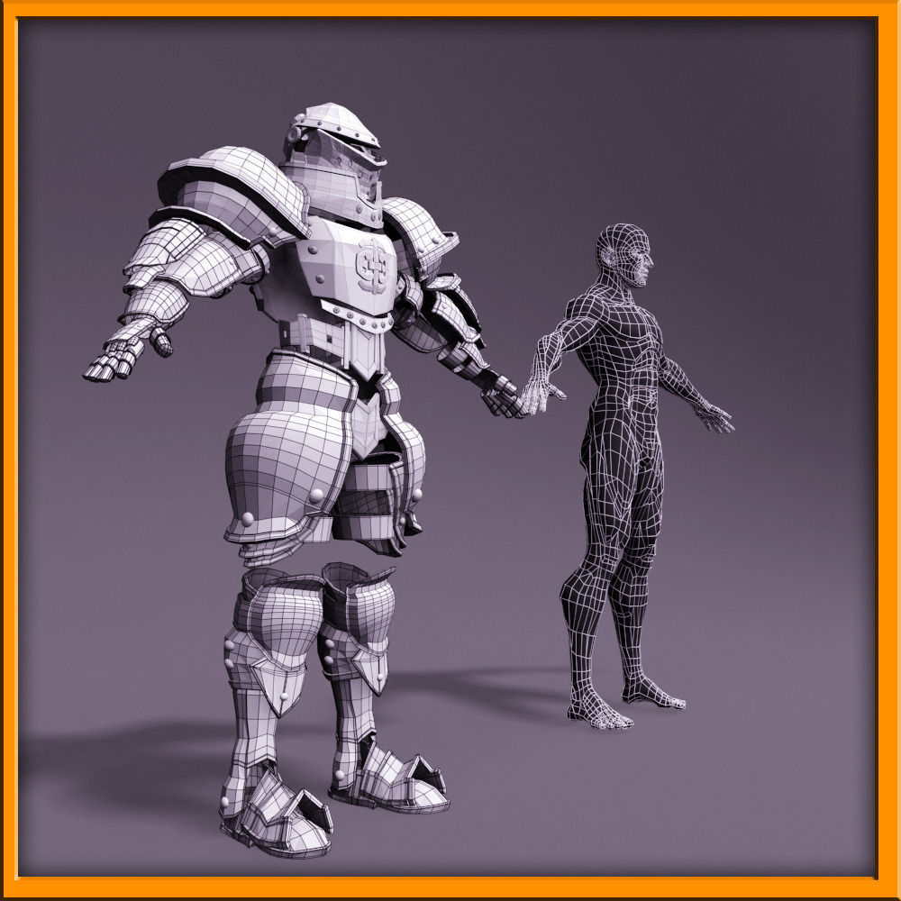 Male Knight - armor 3D model_4