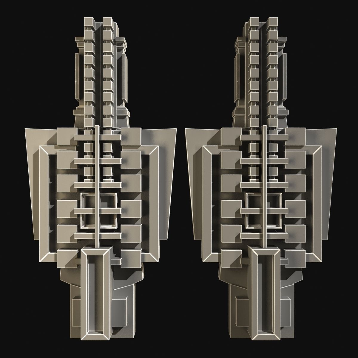 Architectural Decorative Elements from Hollyhock House 3D model_6