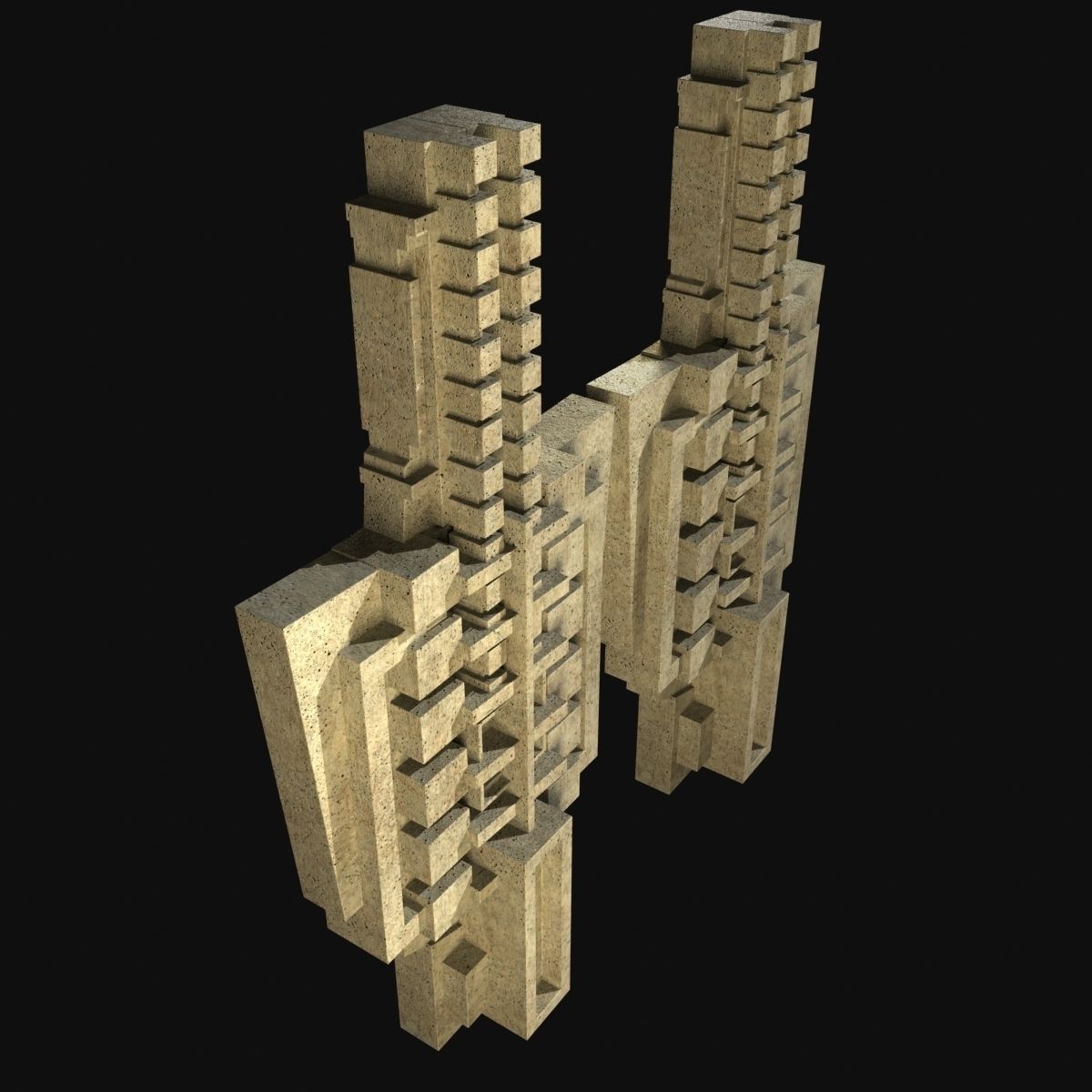 Architectural Decorative Elements from Hollyhock House 3D model_3