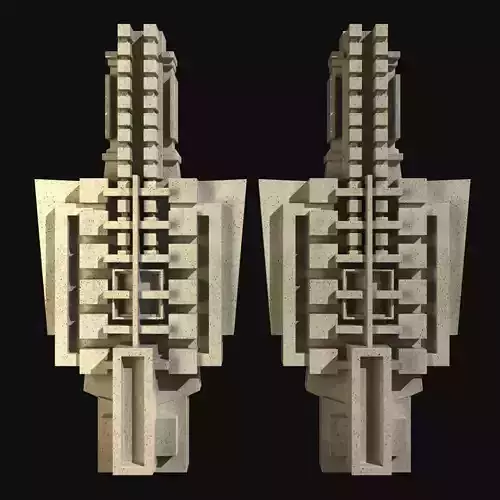 Architectural Decorative Elements from Hollyhock House 3D model Architectural Decorative Elements from Hollyhock House 3D model
