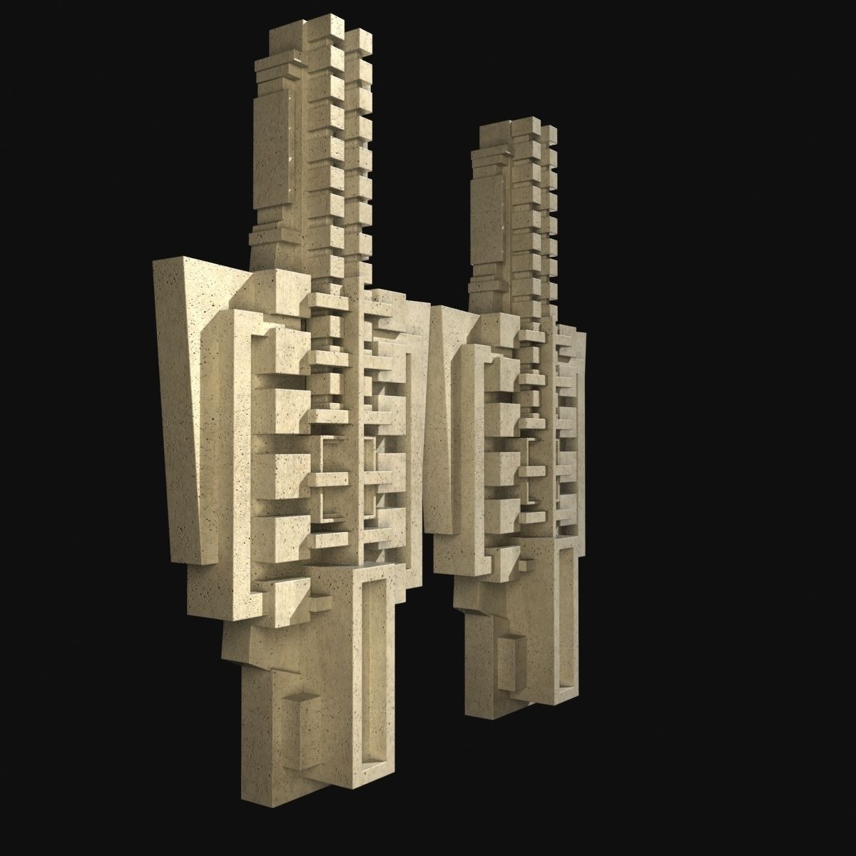 Architectural Decorative Elements from Hollyhock House 3D model_2