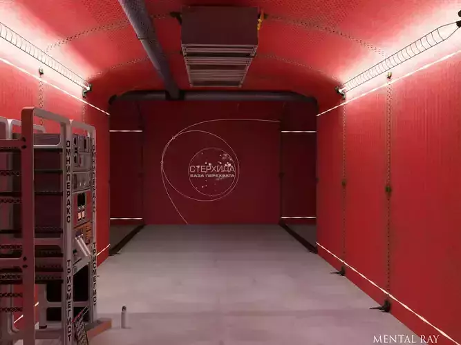 Analytical scientific rack in corridor