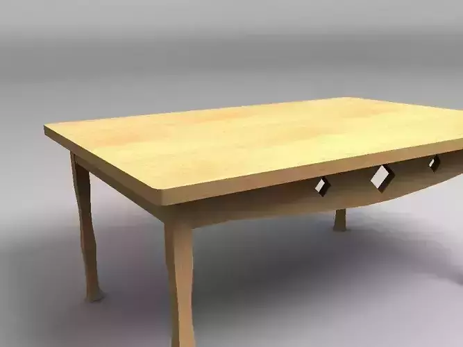 wooden table Low-poly 3D model