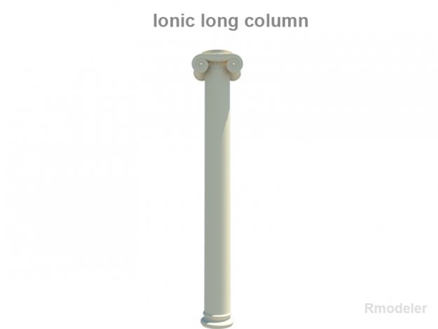 Greek ionic long column 3D model_2