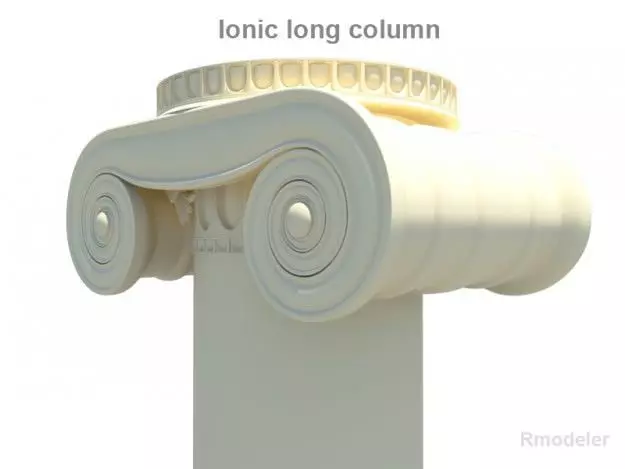 Greek ionic long column 3D model_0