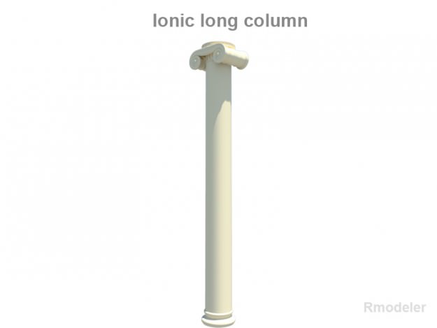 Greek ionic long column 3D model_1