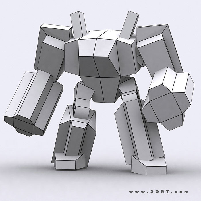 3DRT - Warbots Mechanoids Low-poly 3D model_8