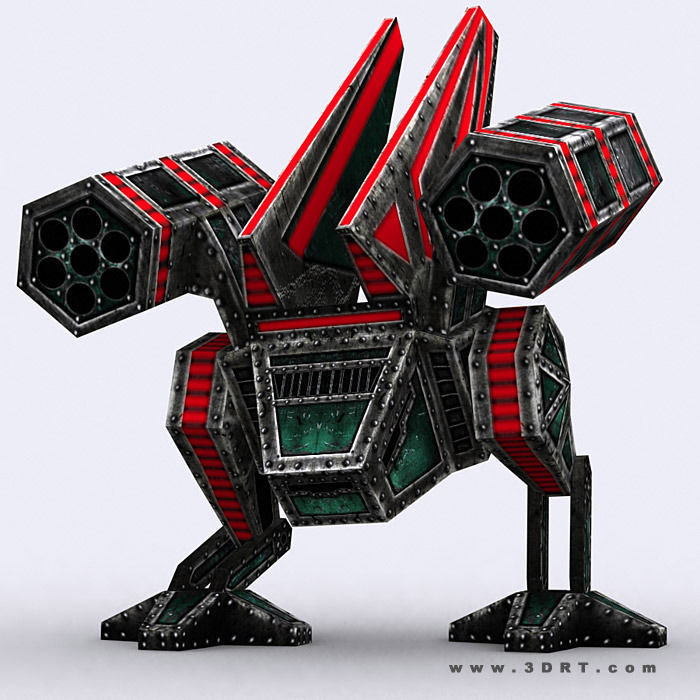3DRT - Warbots Mechanoids Low-poly 3D model_5