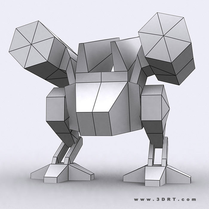 3DRT - Warbots Mechanoids Low-poly 3D model_25